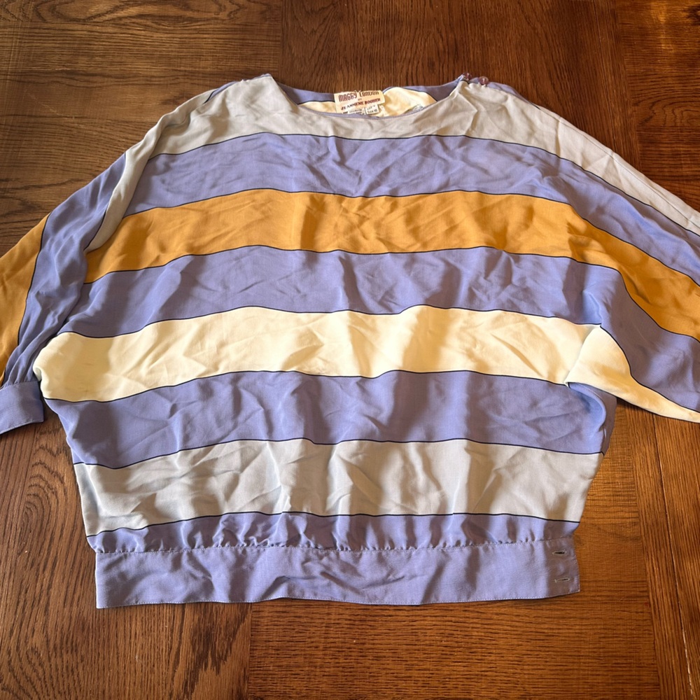 Solid patterned 80s 90s crop vintage blouse size M